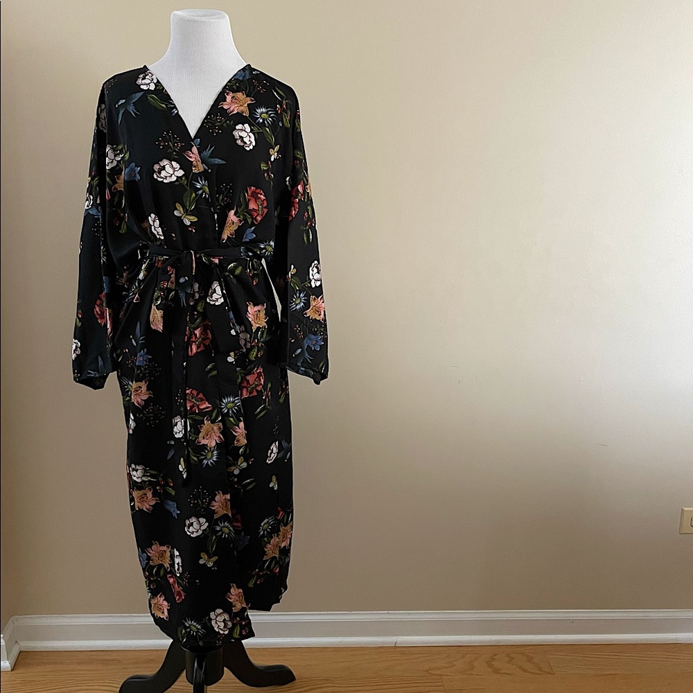 Long floral cardigan